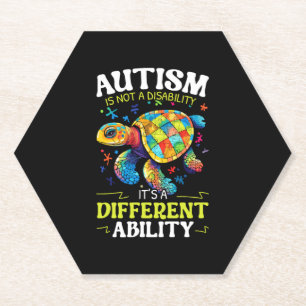 Posavasos De Papel Autismo tortuga rompecabezas autista Autismo Conci