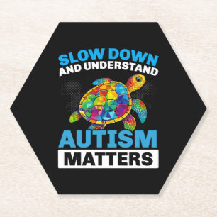 Posavasos De Papel Autismo tortuga rompecabezas autista Autismo Conci