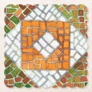 Posavasos De Papel AUTUMN MOSAIC Scallope Cuadrado de papel Astras