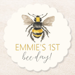 Posavasos De Papel Aves de Abeja Primaria de Cumpleaños