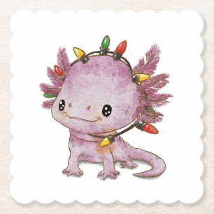 Posavasos De Papel Axolotl festivo