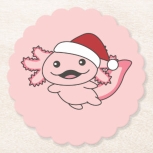 Posavasos De Papel Axolotl Merry Christmas Winter Axolotl Paper Coast