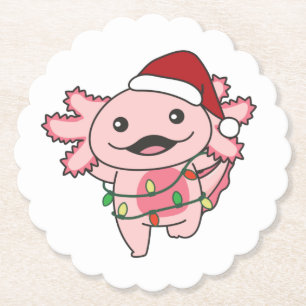 Posavasos De Papel Axolotl Navidades Animales de invierno Axolotls