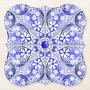 Posavasos De Papel Azul cerámico de Grecia