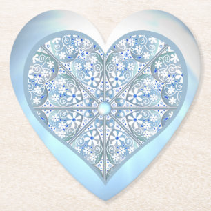 Posavasos De Papel Azul de luz de encaje cerámico