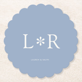 Posavasos De Papel Azul Polvoriento Simple Chic Pareja