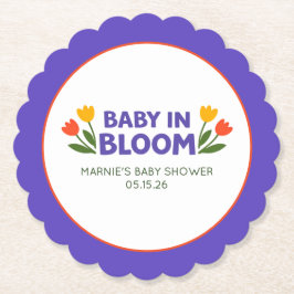 Posavasos De Papel Baby in Bloom Bold Colorful Tulip Chic Baby Shower