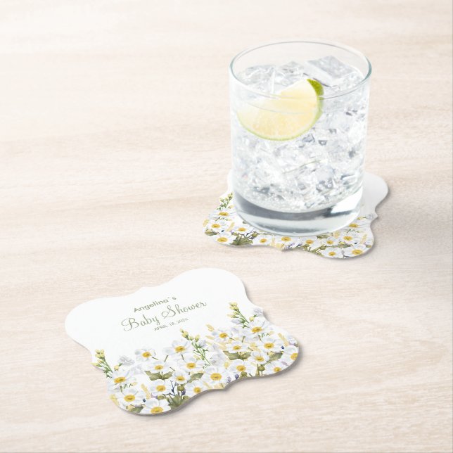 Posavasos De Papel Baby Shower Coasters (In situ)