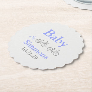Posavasos De Papel Baby Shower de bicicletas Periwinkle