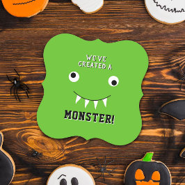 Posavasos De Papel Baby Shower de Halloween "Hemos creado un monstruo