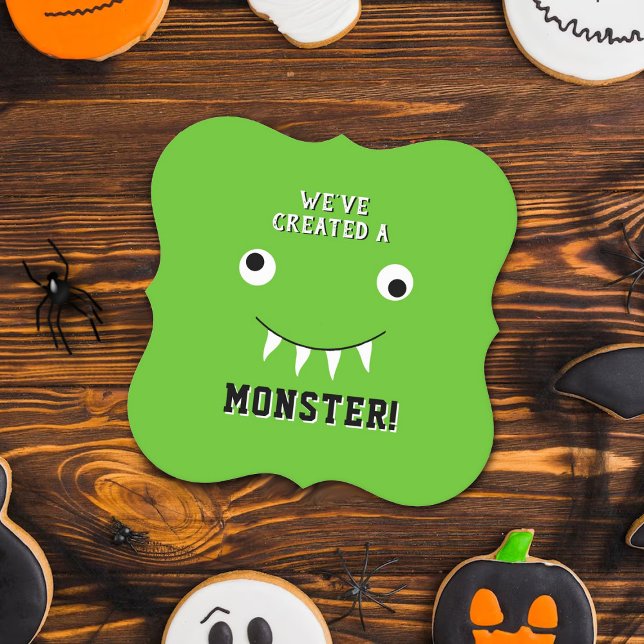 Posavasos De Papel Baby Shower de Halloween "Hemos creado un monstruo (Subido por el creador)