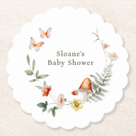 Posavasos De Papel Baby Shower de hongos boscosos encantados