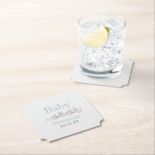 Posavasos De Papel Baby Shower de la bicicleta azul