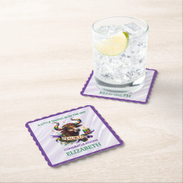 Posavasos De Papel Baby Shower de Tauro Lavanda y Verde Zodíaco