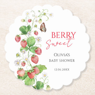Posavasos De Papel Baby Shower Dulce de Fresa