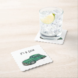 Posavasos De Papel Baby shower for a boy, sedan