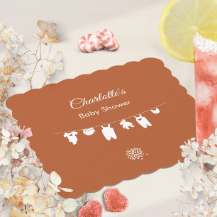 Posavasos De Papel Baby Shower Minimalista Boho de Género Neutro con