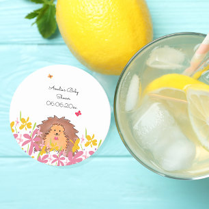 Posavasos De Papel Baby Shower personalizado de Hedgehog