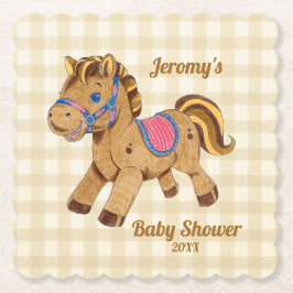 Posavasos De Papel Baby Shower Pony Coaster