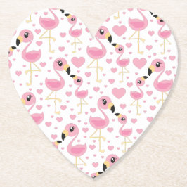 Posavasos De Papel Baby Shower rosa Flamingo