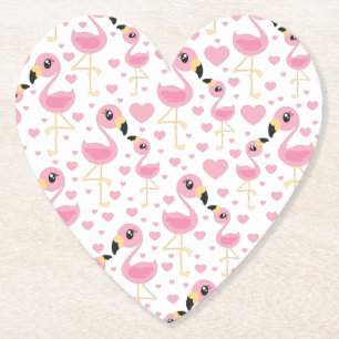 Posavasos De Papel Baby Shower rosa Flamingo