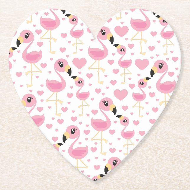 Posavasos De Papel Baby Shower rosa Flamingo (Anverso)