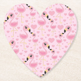 Posavasos De Papel Baby Shower rosa Flamingo