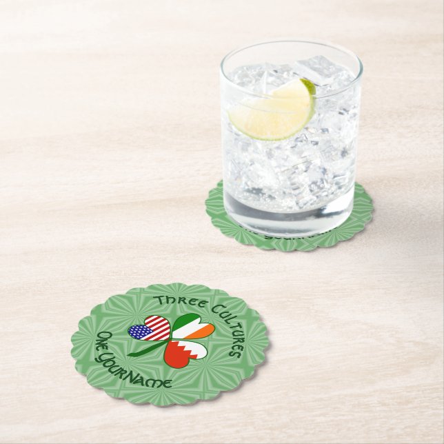 Posavasos De Papel Bahréin Irlanda Estados Unidos: Bandera de Shamroc (In situ)