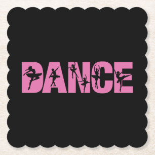 Posavasos De Papel Baila de color rosa con recortes de bailarina