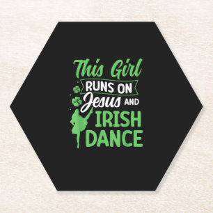 Posavasos De Papel Baile irlandés este Chica corre sobre Jesús y el t