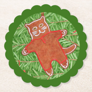Posavasos De Papel BALA GINGERBREAD KITTY Viernes Redondas / Verde