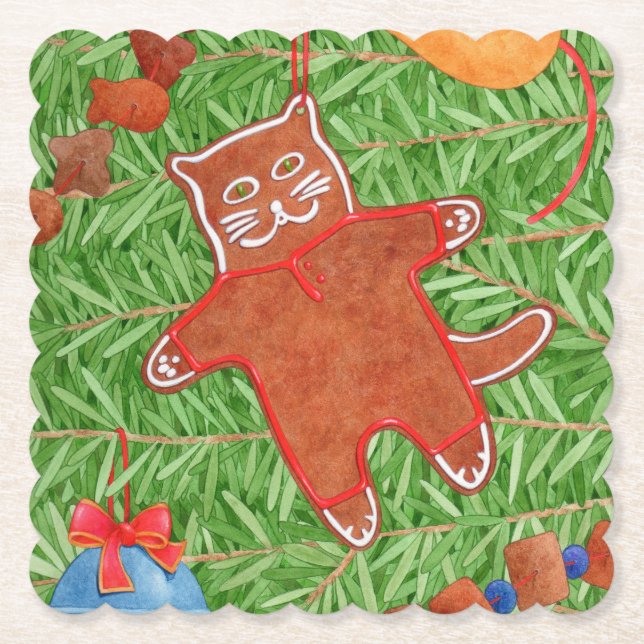 Posavasos De Papel BALA GINGERBREAD KITTY Vieropas de cocina (Anverso)