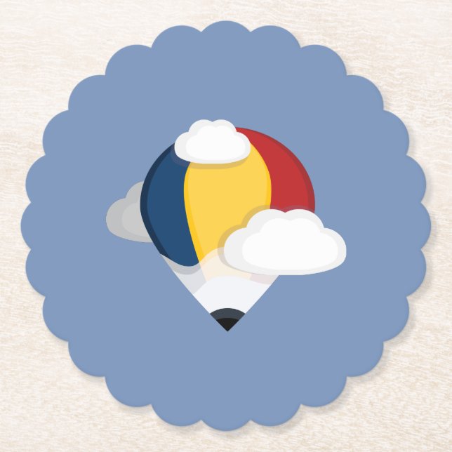 Posavasos De Papel Balón de aire caliente y escayola de papel de lápi (Anverso)