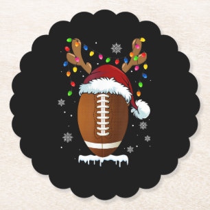 Posavasos De Papel Balón de fútbol de Navidad Santa Luces Divertido C