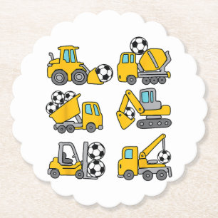 Posavasos De Papel Balón de Fútbol Niños Fútbol Camiones de Construcc