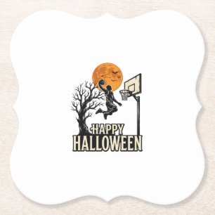 Posavasos De Papel Baloncesto de Halloween Feliz Halloween Deporte Vi