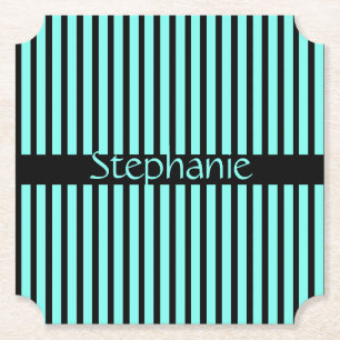 Posavasos De Papel Bandas de nombres personalizadas Baby Shower azul 