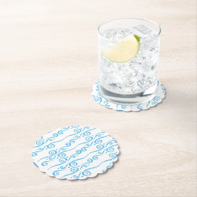 Posavasos De Papel Bandeja de Corrientes Azules (In situ)
