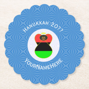 Posavasos De Papel Bandera africana de la diáspora Hanukkah Angel per
