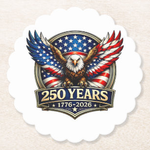 Posavasos De Papel Bandera Americana Águila Vintage 4 de Julio 250 Añ