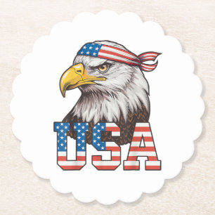 Posavasos De Papel Bandera Americana De EE. UU. Hombres Mujeres Niños