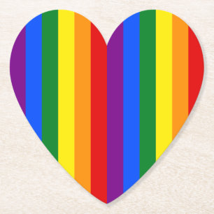Posavasos De Papel Bandera arcoiris LGBTQ+ para el mes del orgullo -