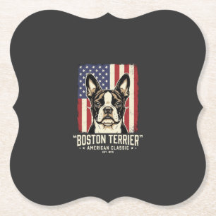 Posavasos De Papel Bandera clásica americana del Boston Terrier