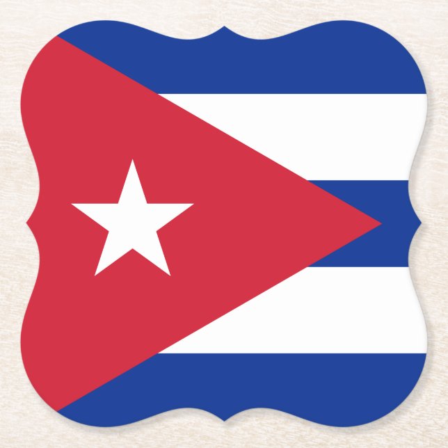 Posavasos De Papel Bandera cubana (Anverso)