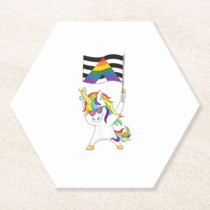 Posavasos De Papel Bandera de aliado heterosexual Unicornio Trans Gay