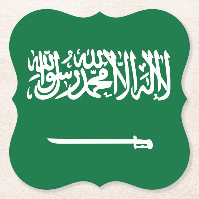 Posavasos De Papel Bandera de Arabia Saudita (Anverso)