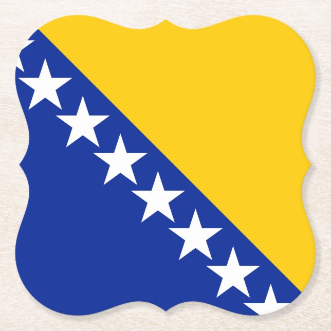 Posavasos De Papel Bandera de Bosnia y Herzegovina (Anverso)