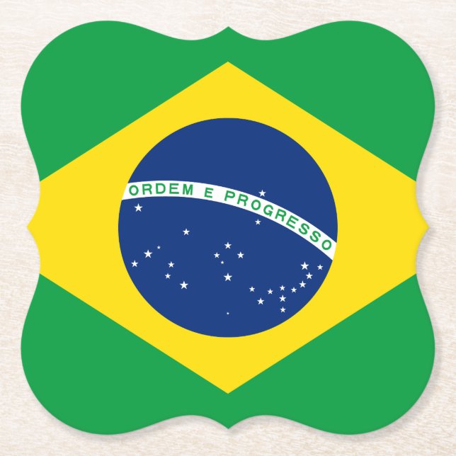 Posavasos De Papel Bandera de Brasil (Brasil) (Anverso)