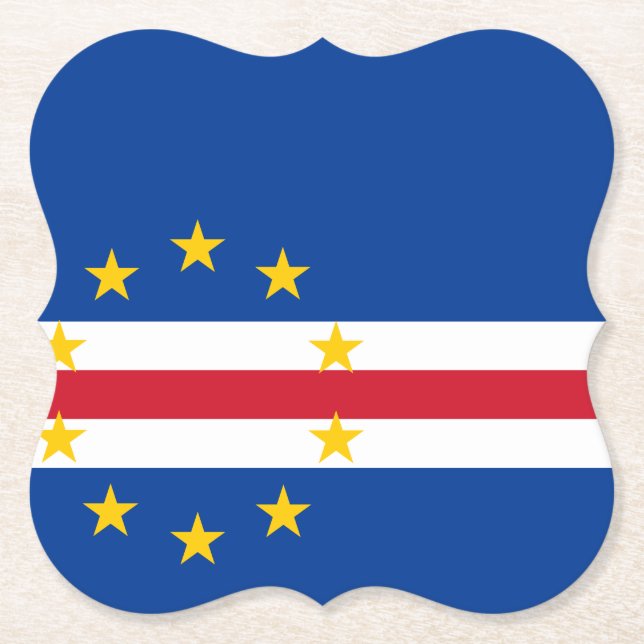 Posavasos De Papel Bandera de Cabo Verde (Anverso)