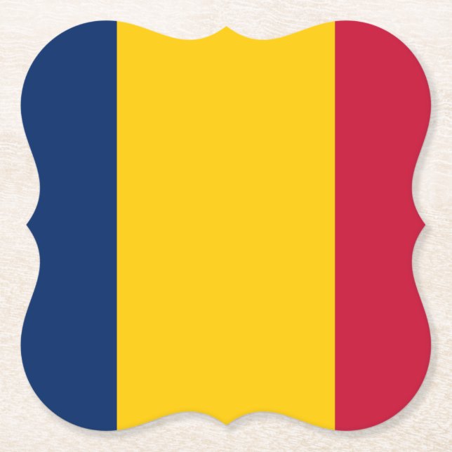 Posavasos De Papel Bandera de Chad (Anverso)